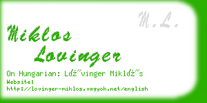 miklos lovinger business card